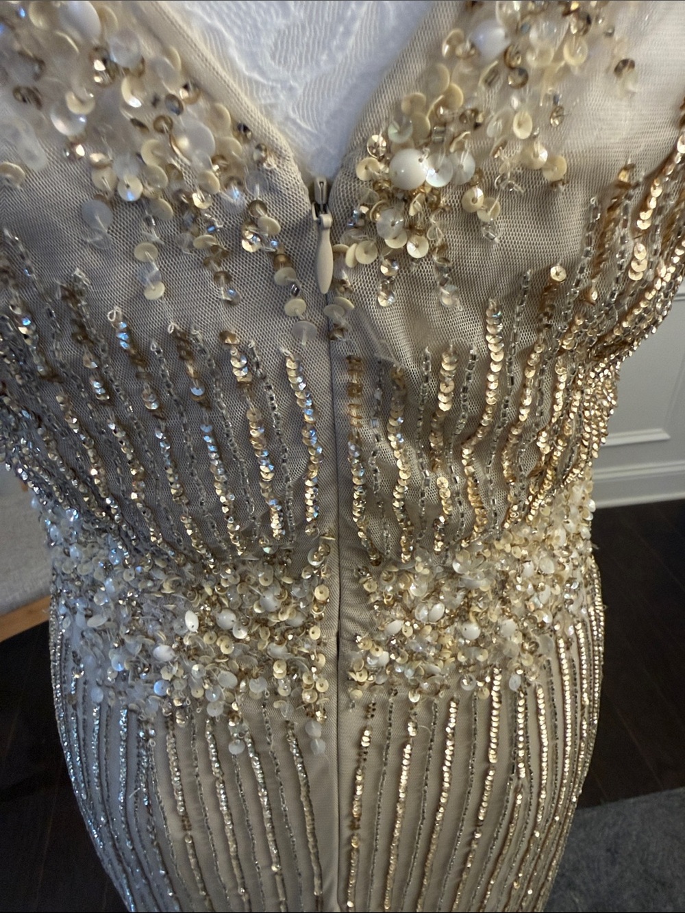 Aidan Mattox Gold Beaded Gown - Picture 10 of 16